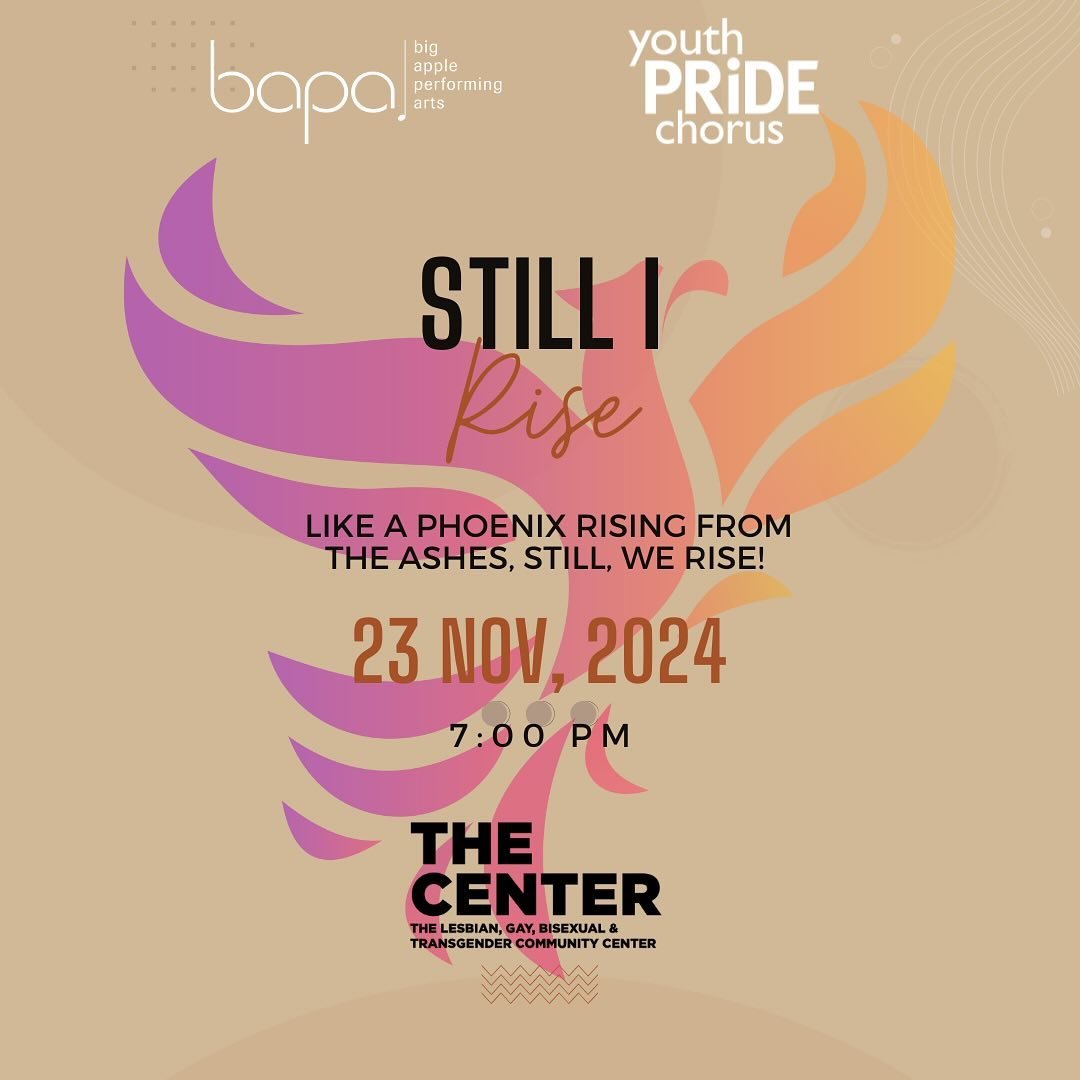 🎶 Youth Pride Chorus is soaring into our fall concert on wings of fire! 🔥 Get ready for an unforgettable performance filled with hope, rebirth, and the spirit of revolution. 🎤✨

📅 Mark your calendar, invite your friends, and let&rsquo;s celebrate