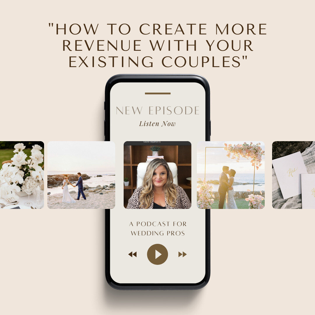 NEW EPISODE // Did you know that it costs more money for you to get new clients than it does to retain the ones you already have?⠀
⠀
I hear this biz advice all the time, but it doesn't help at all if you are in the wedding industry! All we do is get 