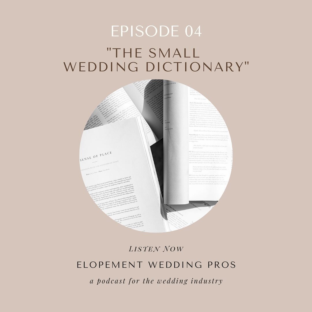 Micro Wedding, Pop Up Wedding, Tiny Weddings - are these all actually different wedding concepts?

Today on the podcast I am breaking down all the popular new terms we are seeing crop up in the wedding industry and what they mean.

We are also chatti