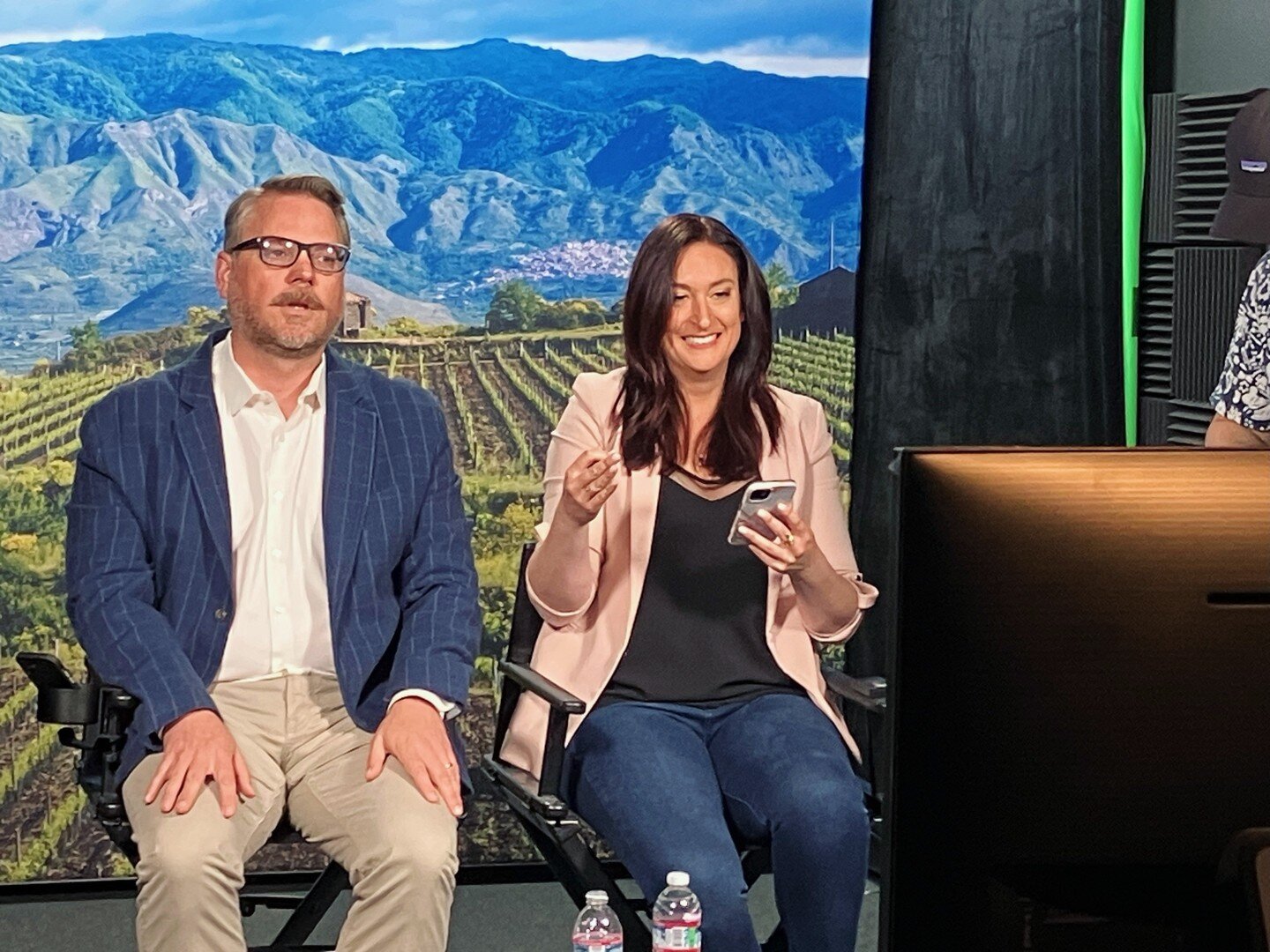 In studio, behind the scenes of this morning's @winebusinessmonthly Tasting Room Survey Results Webinar. What you didn't see: Me, teasing Ryan @northbay.live for being a Giants fan, @nomaduck rolling his eyes, multiple technical issues (on my part), 