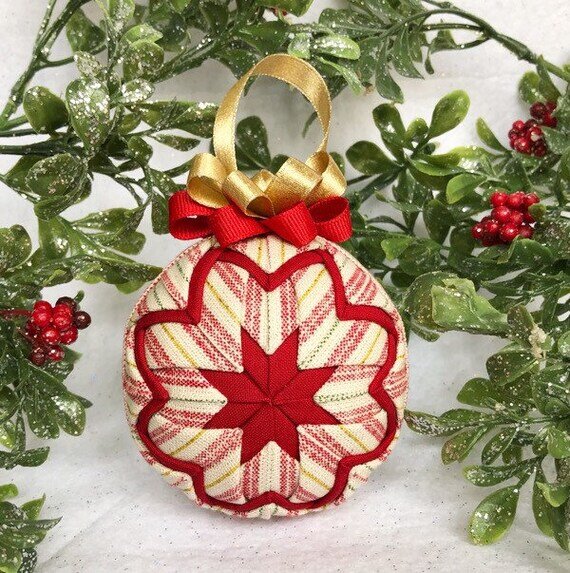 Handmade fabric quilted Christmas ornament — The Ornament Boutique