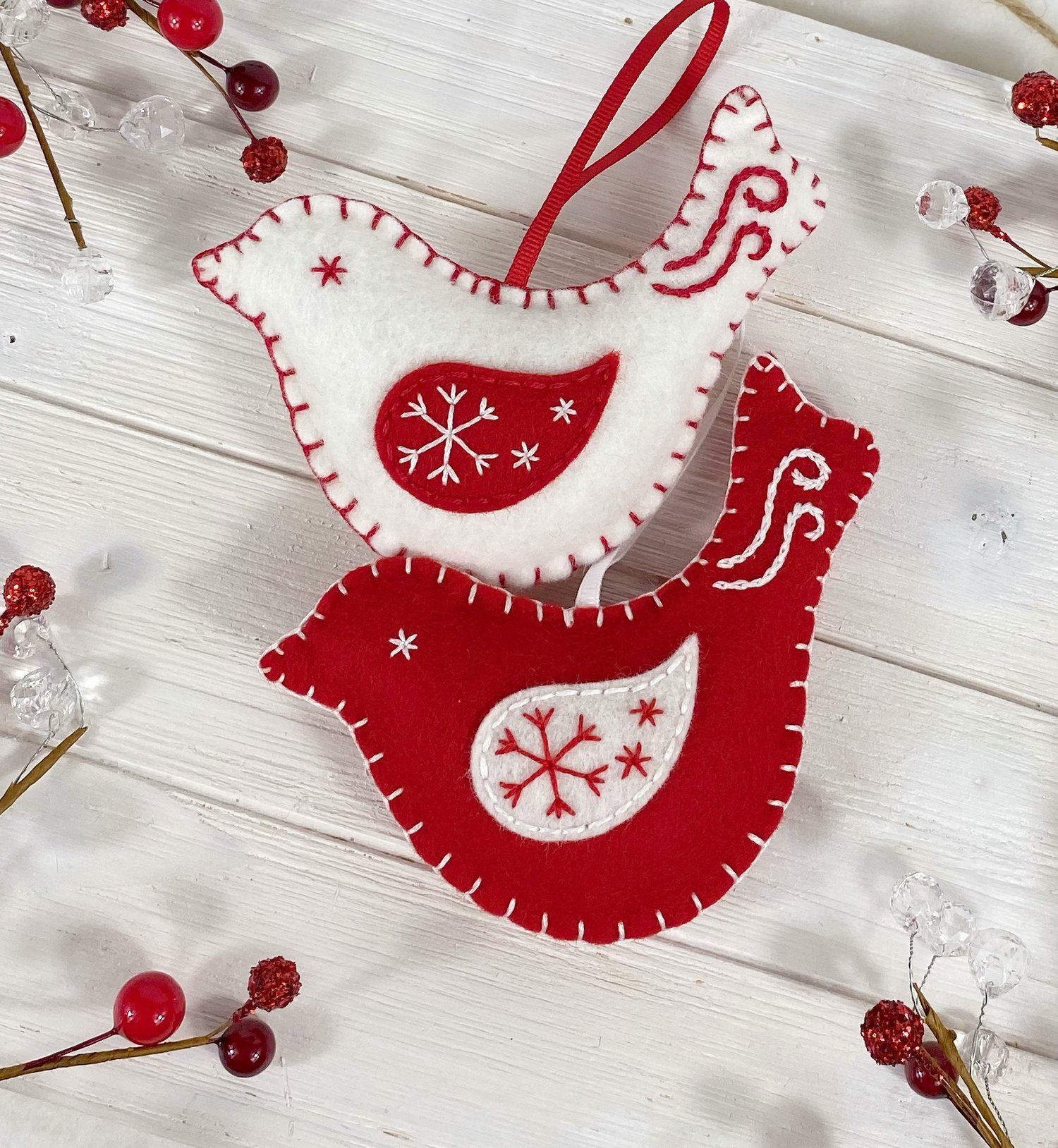 Felt bird Christmas ornaments — The Ornament Boutique