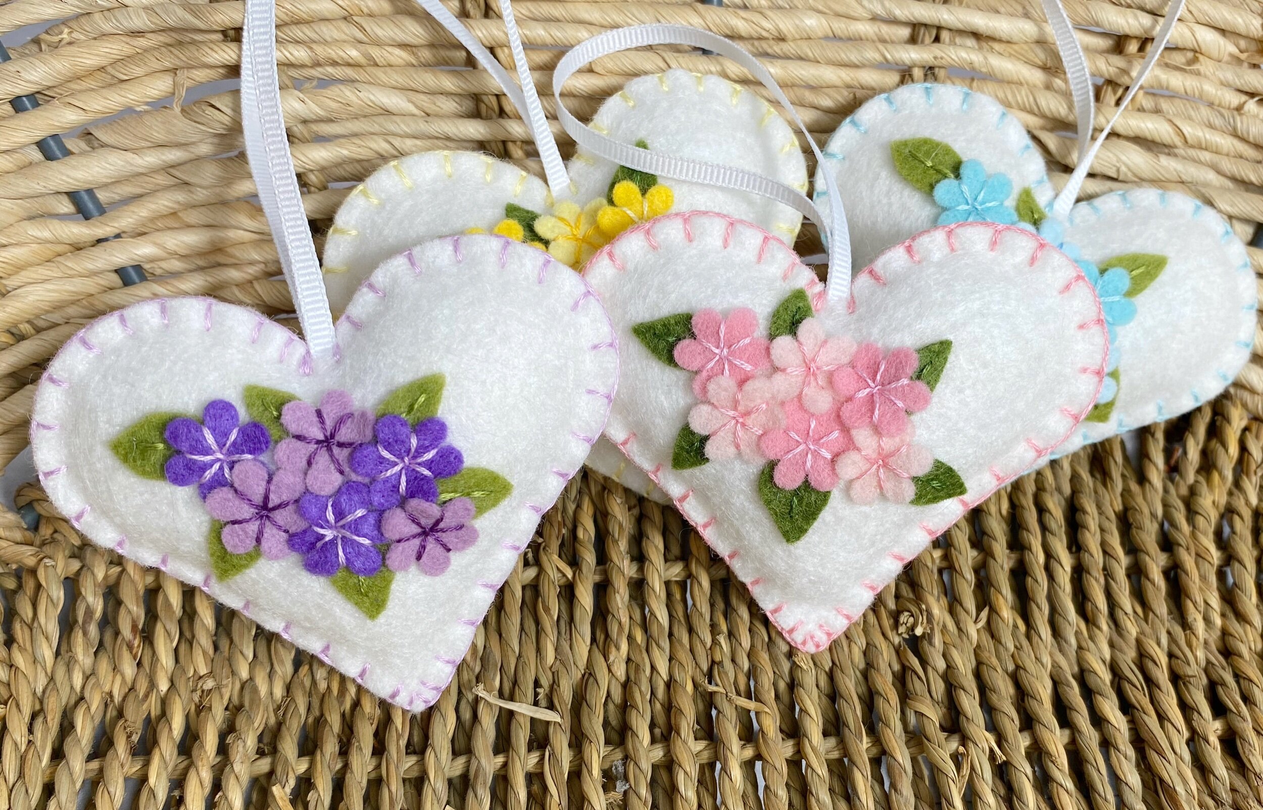 Hand Felted Heart Ornaments | swcs