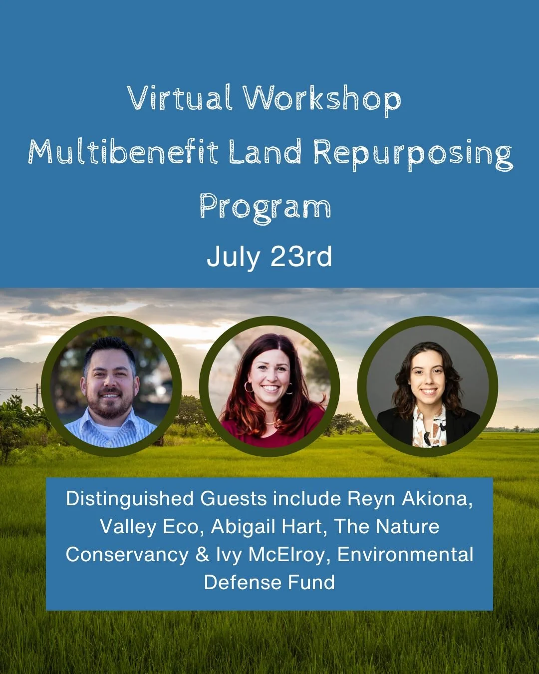 Multibenefit Land Repurposing Program (MLRP)-Virtual Workshop