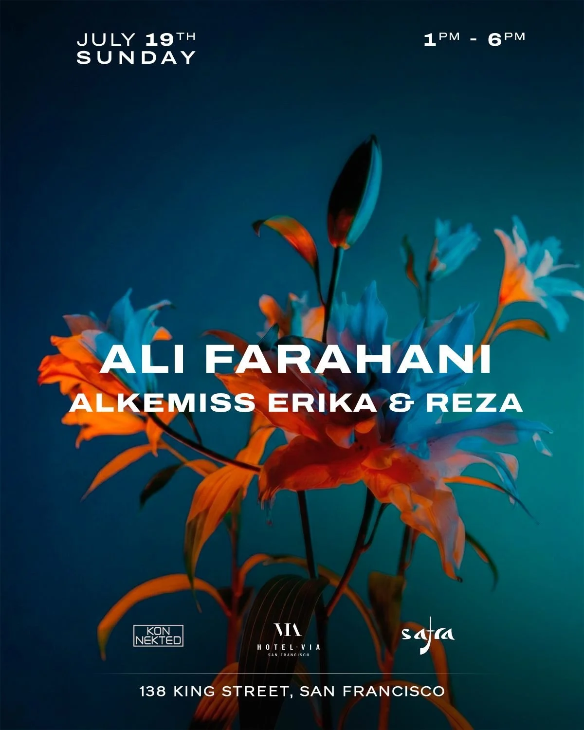 Rooftop season in SF is officially in full mode! 🌇⚡️
July 19 &mdash; we&rsquo;re bringing Ali Farahani to the sky for a special Sunday session at Hotel VIA. sun on your face. bass in your chest. espresso martinis disappearing at dangerous speeds.
wi