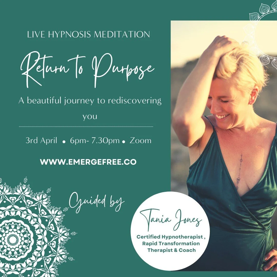 The countdown is on! ⏰

Join us this Sunday on a journey to clarity and purpose 🧘&zwj;♀️

Return to Purpose - Live Hypnosis Meditation 
6.00pm - 7.30pm
From the comfort of your home

Book your place on this beautiful journey - Link in Bio