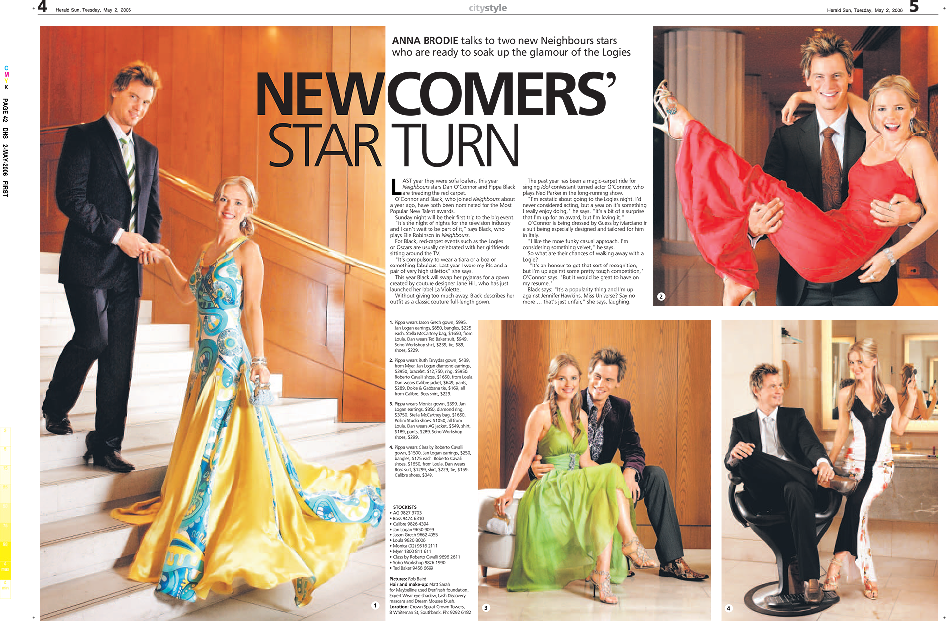 Collage of people in formal and semi-formal attire at a social event, including a man and woman in elegant dresses, a man carrying a woman, a couple sitting together, and a woman with women in the background.