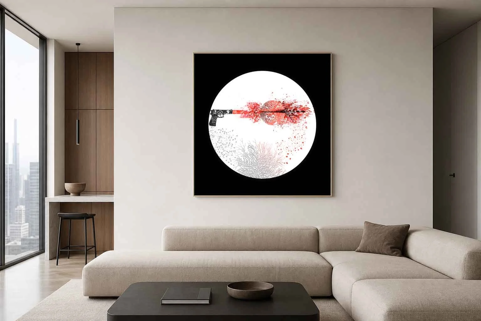 detailed contemporary conceptual artwork featuring surreal characters, bright colour palette, and intricate layered composition