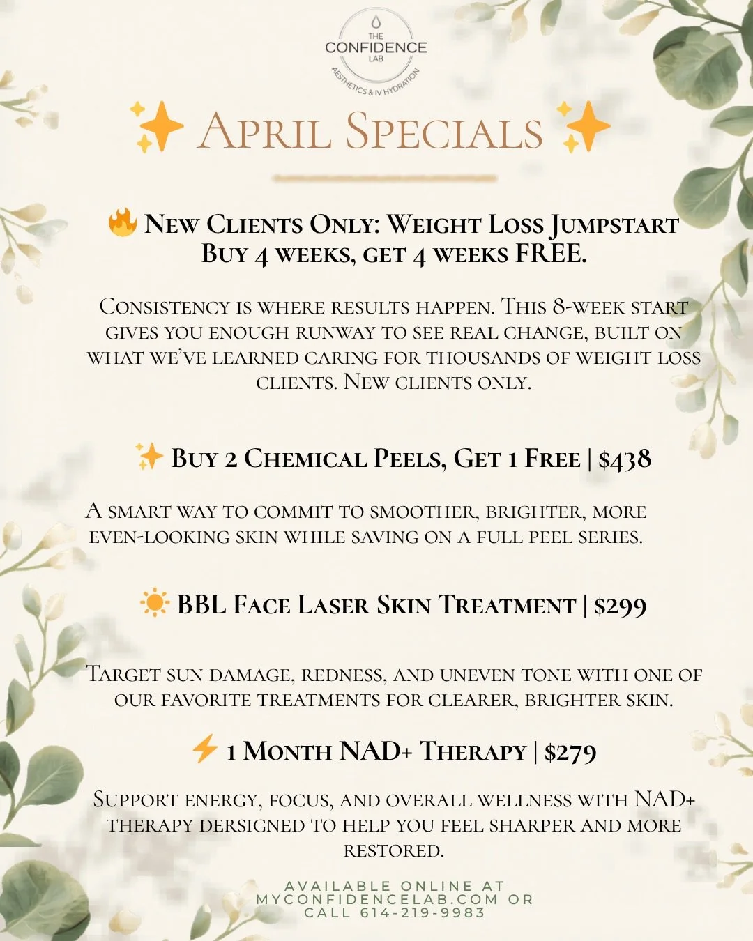 April Specials
.
.
Powell, Ohio 📍
