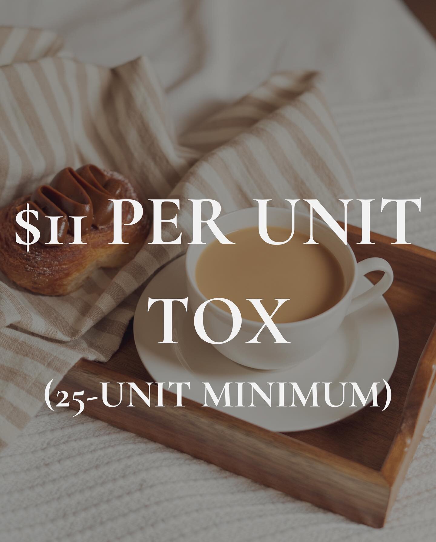 🚨 Don't Miss Out on These AMAZING Deals! 🚨

Get ready to upgrade your beauty game with our fantastic now to  November specials! 🌟✨

🌼 Say hello to a refreshed and rejuvenated look with our $11 per unit Tox offer! That's right, just $11/unit with 
