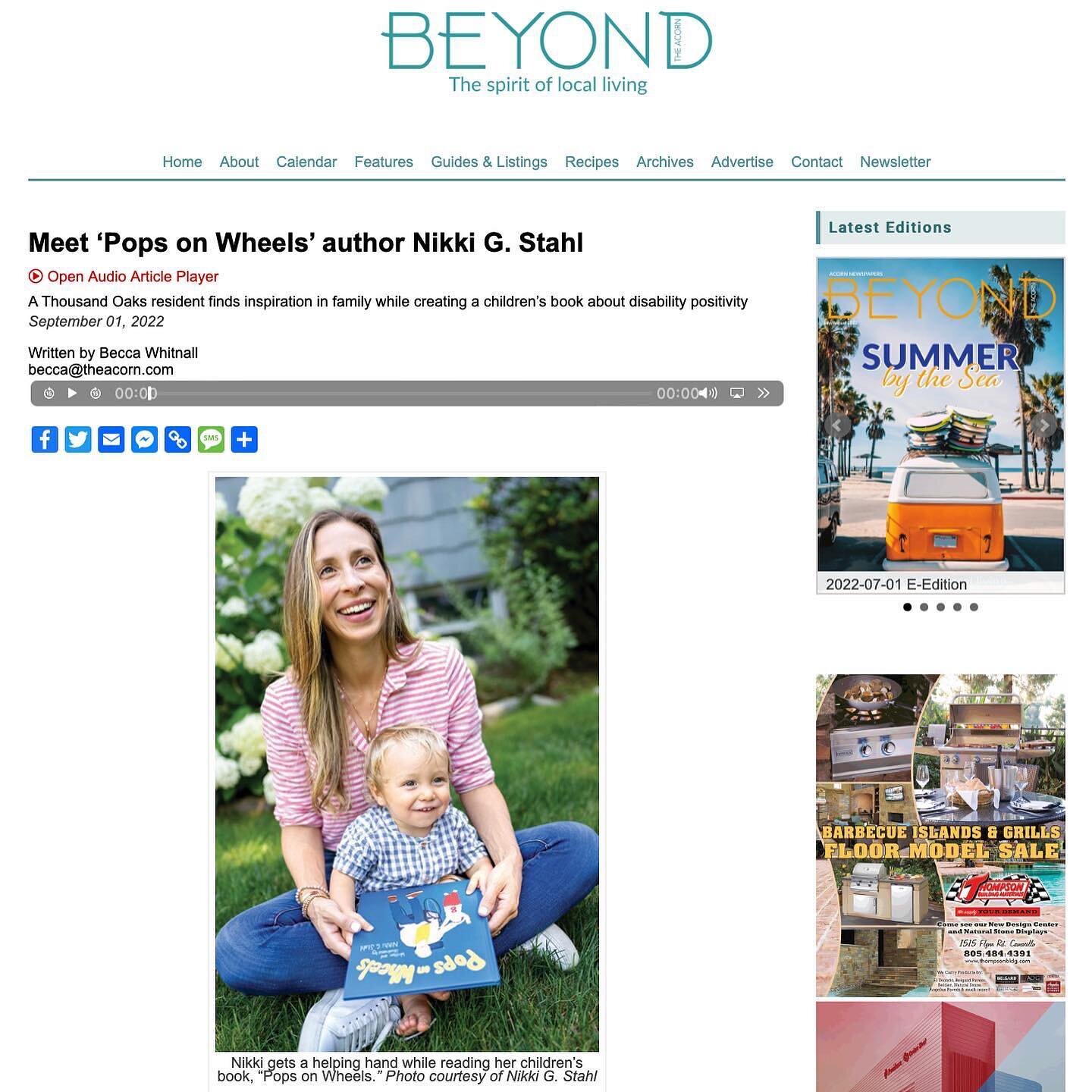 Thank you for featuring @popsonwheels in this month&rsquo;s @beyondtheacornmag! Here&rsquo;s a peek, read the full article at beyondtheacorn.net 💛💙💛💙💛