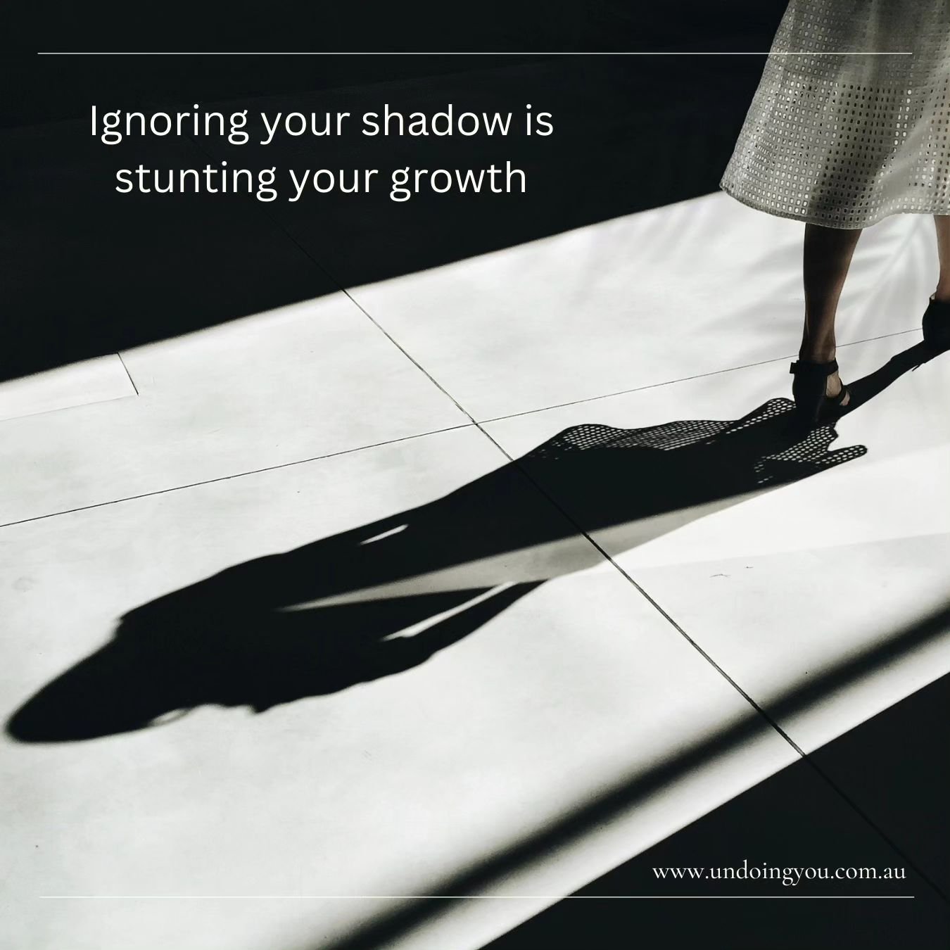 Our shadow represents the hidden or repressed aspects of ourselves that we often try to ignore or deny, because it encompasses traits, behaviours, desires and emotions that we may find unacceptable, uncomfortable and sometimes shameful. 

Having the 