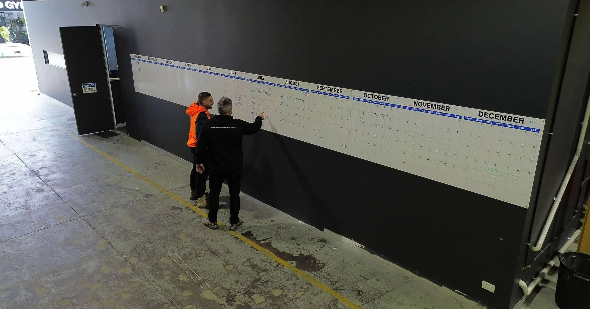 Loving our new visual yearly calendar in the workshop.
There&rsquo;s something about seeing the entire year laid out in front of you that just clicks &mdash; projects, planning, deadlines, and all the moving parts that keep Matcorp powering ahead. He