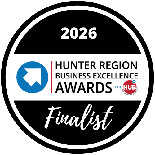 Hunter Region Business Excellence Awards 2026 finalist badge