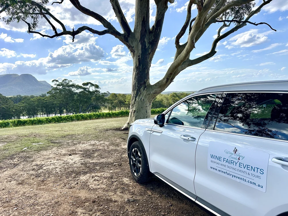 Wine Fairy tour vehicle outside Tyrrell’s Winery