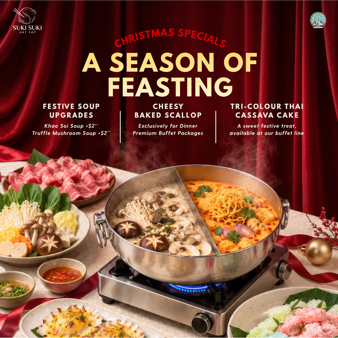 Christmas Eve celebration over hotpot at Suki Suki Hot Pot, Khatib, Singapore