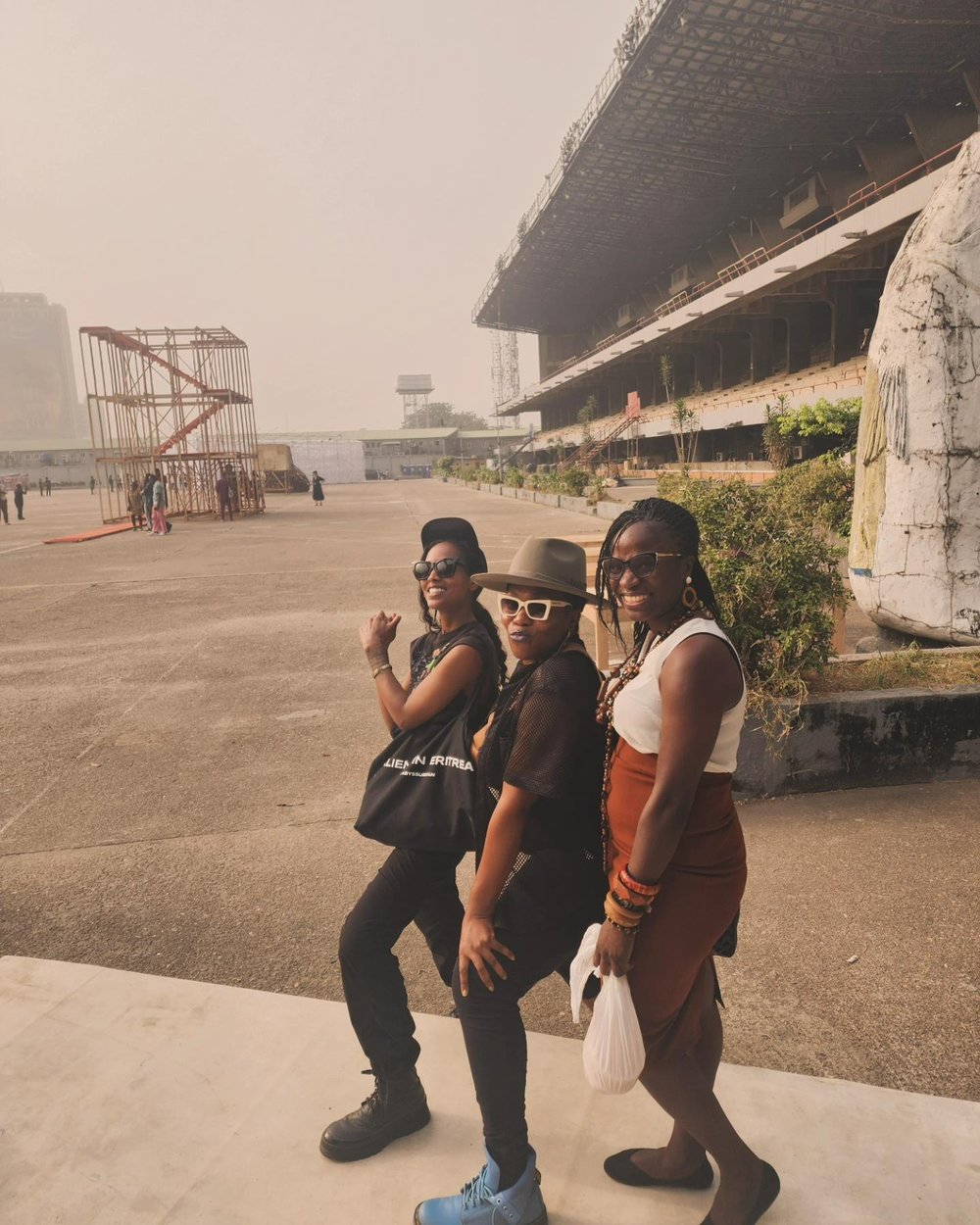 Gang gang with @abyssurdian @dyeme_daduut cos what are the odds that from zoomscreens of #bda2020, we find ourselves in Lagos at the historical TBS
