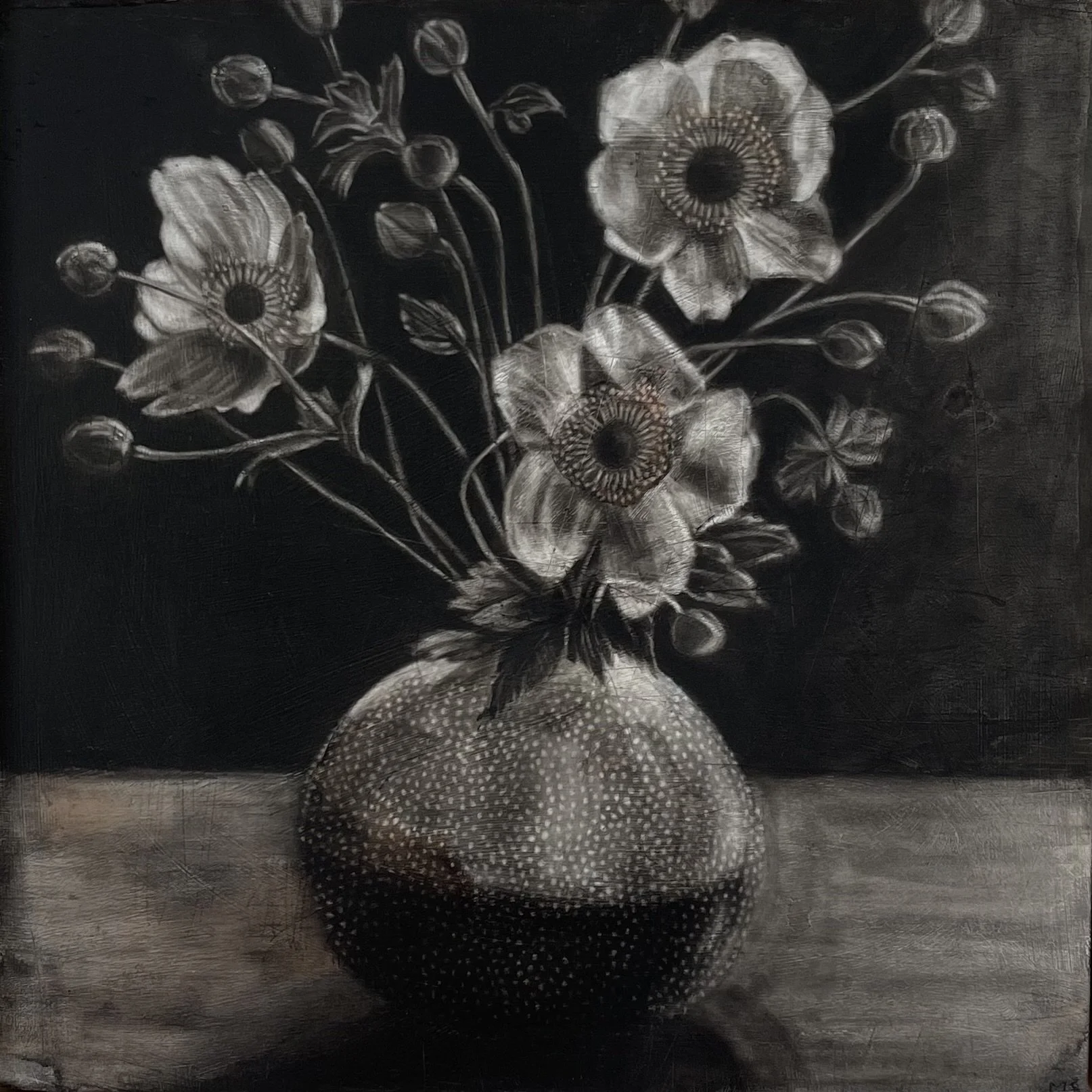 Japanese Anemone, 34cm x 34cm
