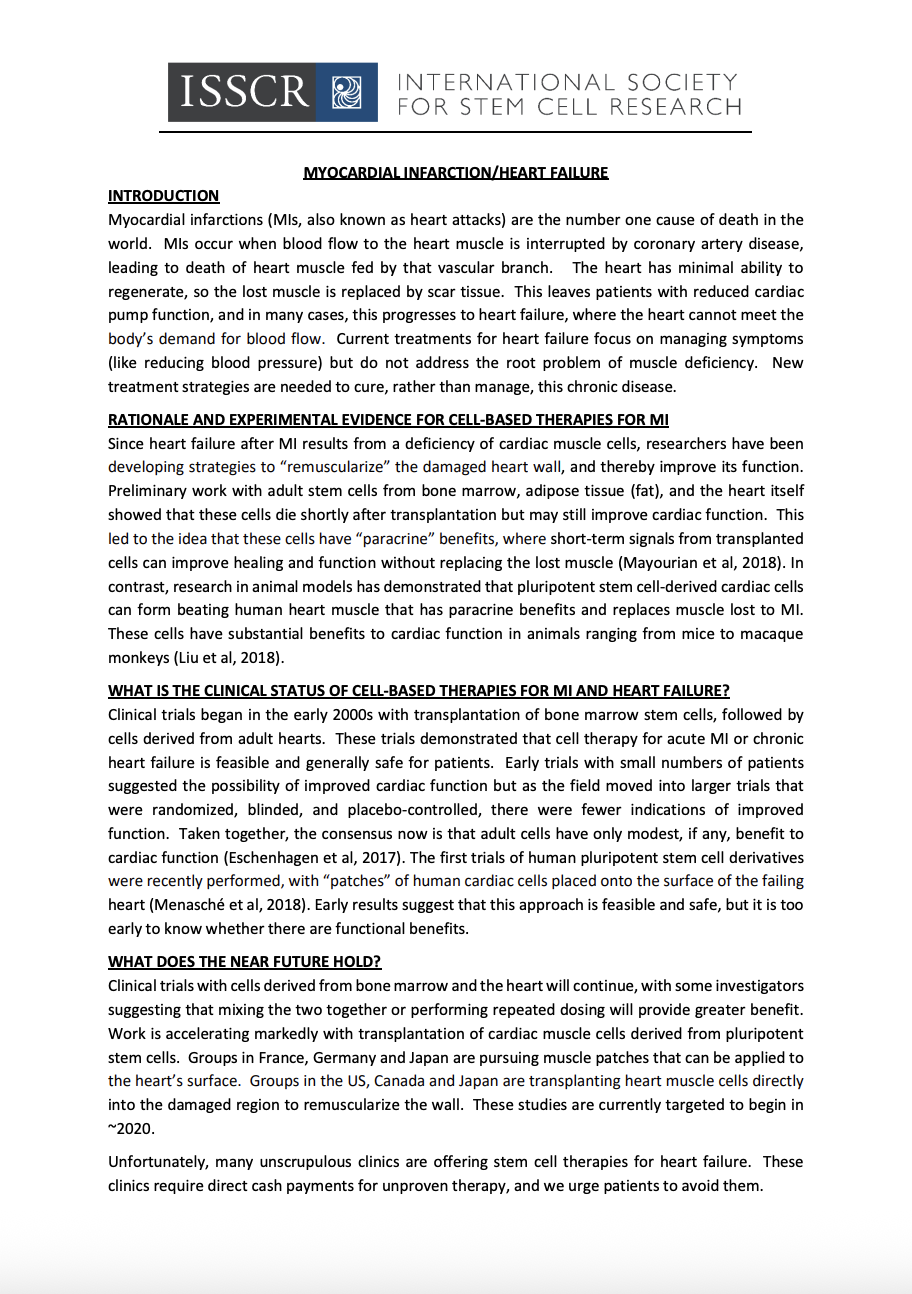 Disease Fact Sheet: Myocardinal Infarctions (Heart Attacks)