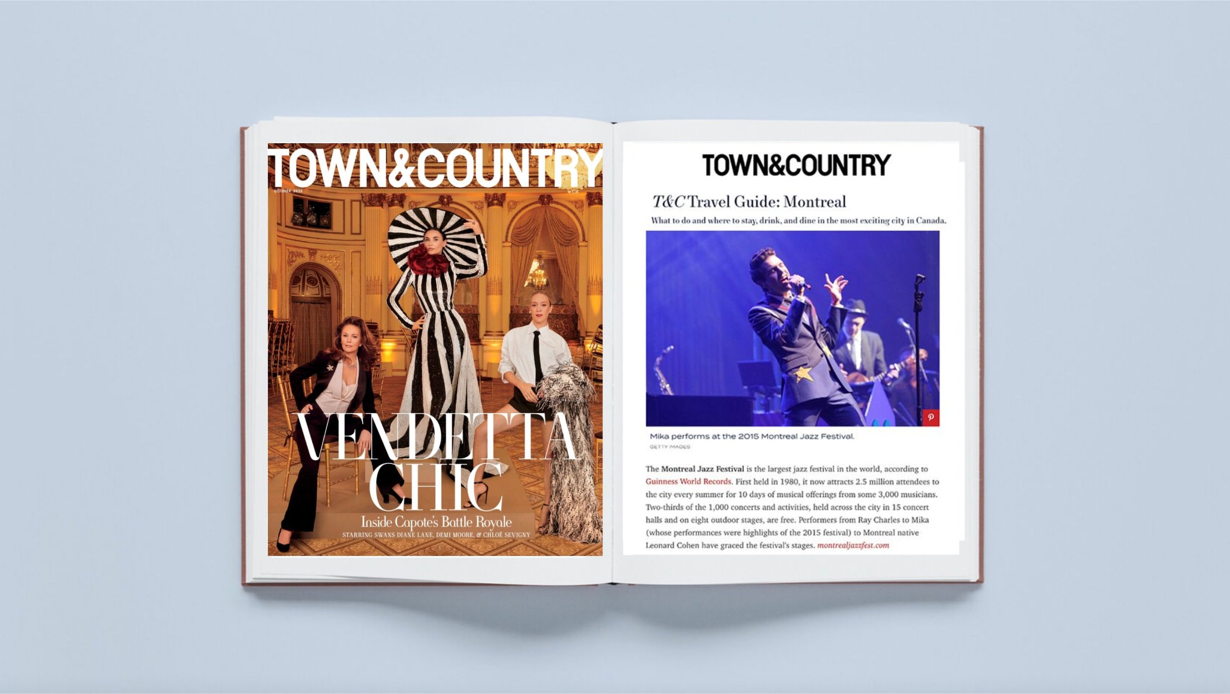 Town & Country featuring the Montreal Jazz Festival - Unique Monthly Visitors of 5.8 Million and print circulation of 440,000