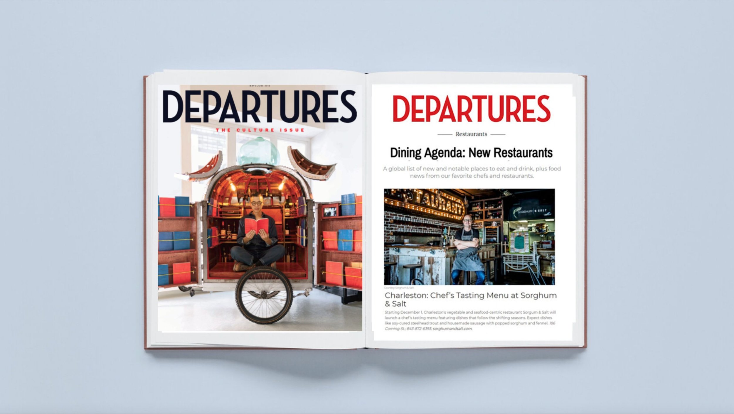 Departures Magazine and Thrillist featuring Sorghum & Salt, Trattoria Lucca, and Coda del Pesce
Departures Circulation: 1.4 Million
Unique Monthly Visitors: 478,031