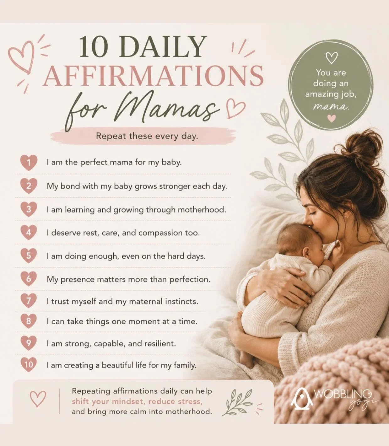 Say these out loud, right now. 🤍

Not quietly in your head. Not &ldquo;maybe one day I&rsquo;ll believe this.&rdquo;Today. Right now.

Because motherhood can be overwhelming, exhausting, beautiful, emotional, and messy all at once. And in the middle