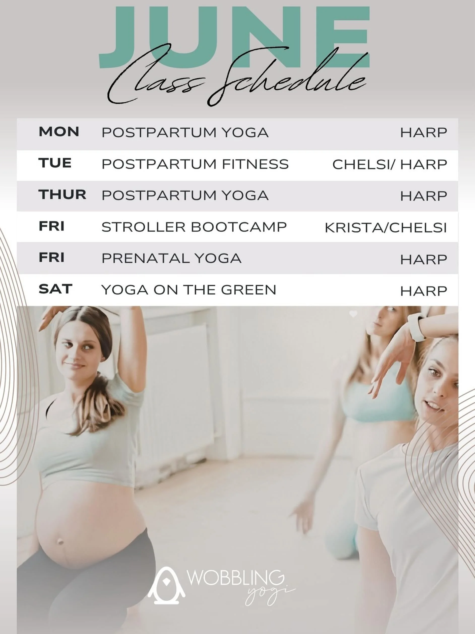 Your June movement schedule is here ☀️

From prenatal yoga to postpartum fitness, stroller bootcamp, and outdoor Yoga on the Green &mdash; we&rsquo;re here to support you through every stage of motherhood.

✨ Meet other mamas
✨ Move your body in a su
