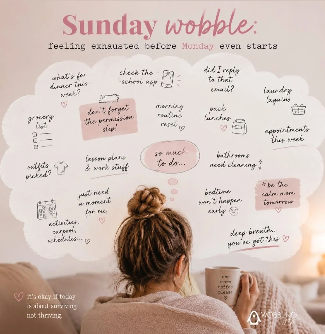 Sunday nights as a mom are rarely restful 😅

You finally get a moment to sit down&hellip; and suddenly your brain starts running through everything waiting for you tomorrow.

The lunches.The laundry.The appointments.The school forms.The groceries.Th