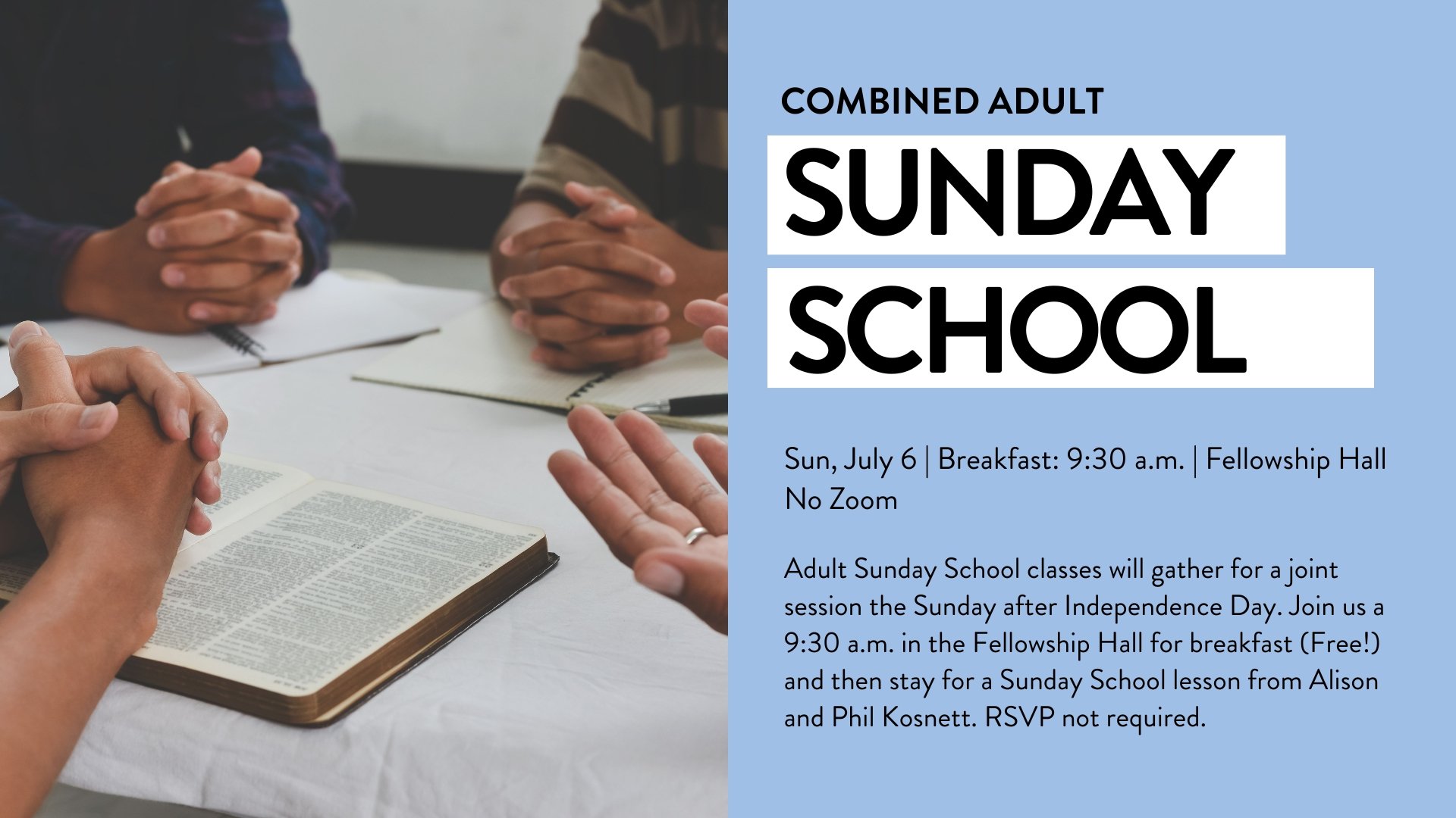 Combined Adult Sunday School