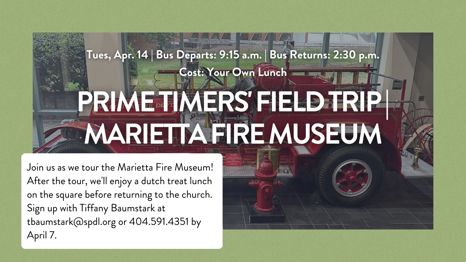 Prime Timers' Field Trip to the Marietta Fire Museum