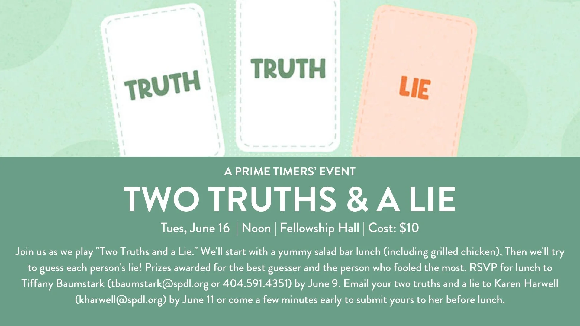 Prime Timers' Two Truths and a Lie
