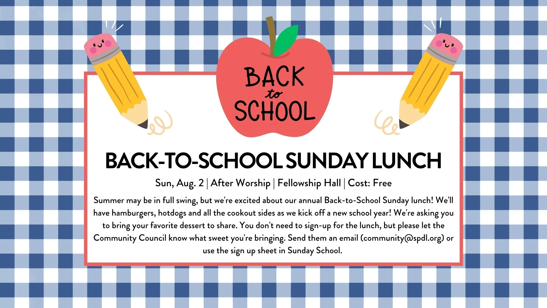 Back-to-School Sunday Lunch