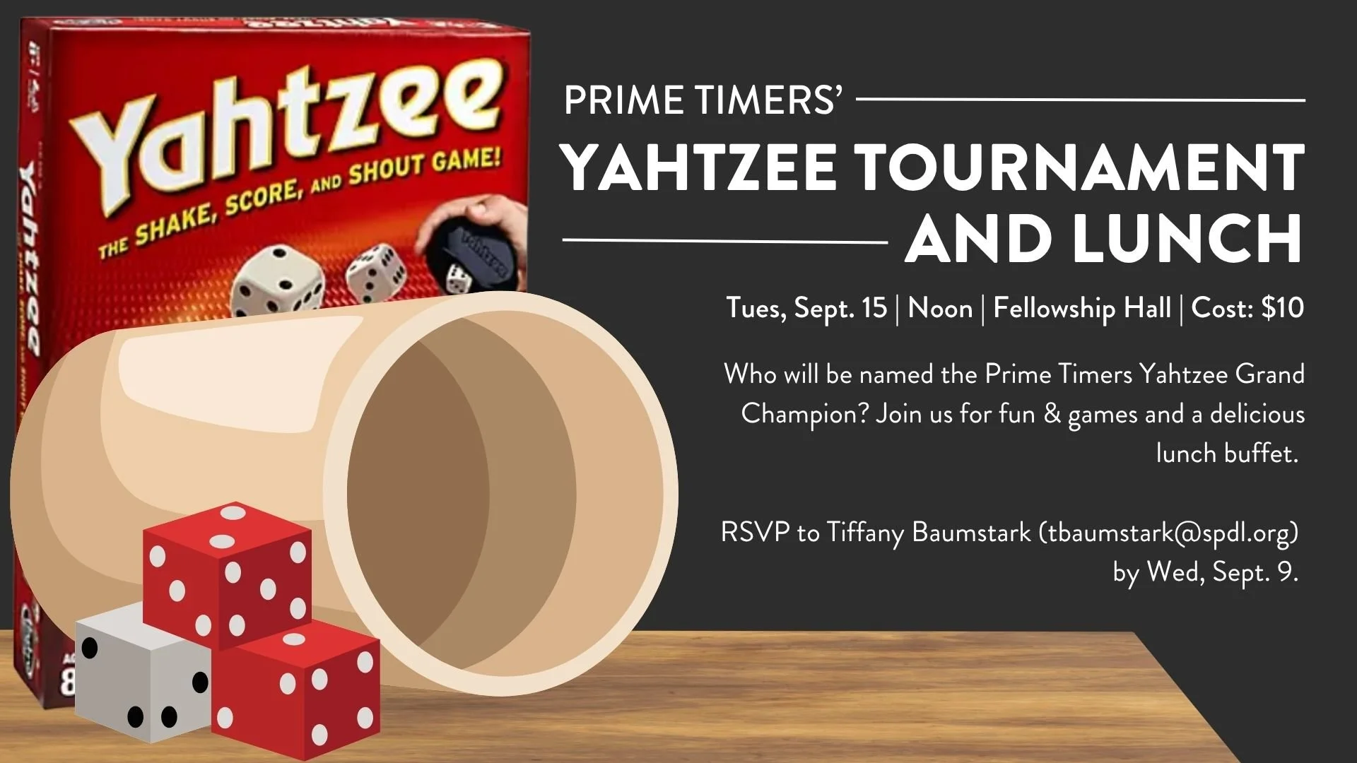 Prime Timers' Yahtzee Tournament and Lunch