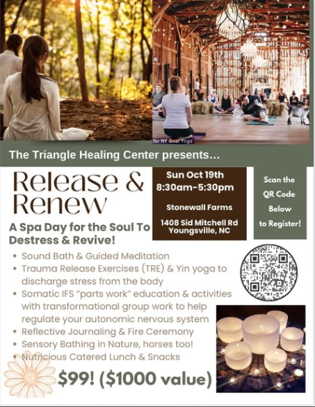 Release &amp; Renew; A Spa Day (Youngsville NC) October 19th