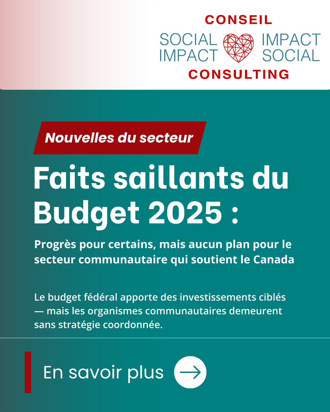 Faits saillants du Budget 2025 :