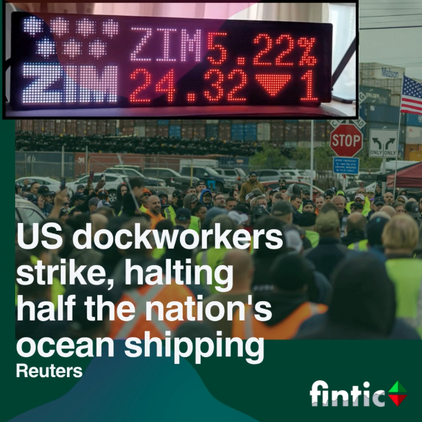 US dockworkers strike, halting half the nation’s ocean shipping