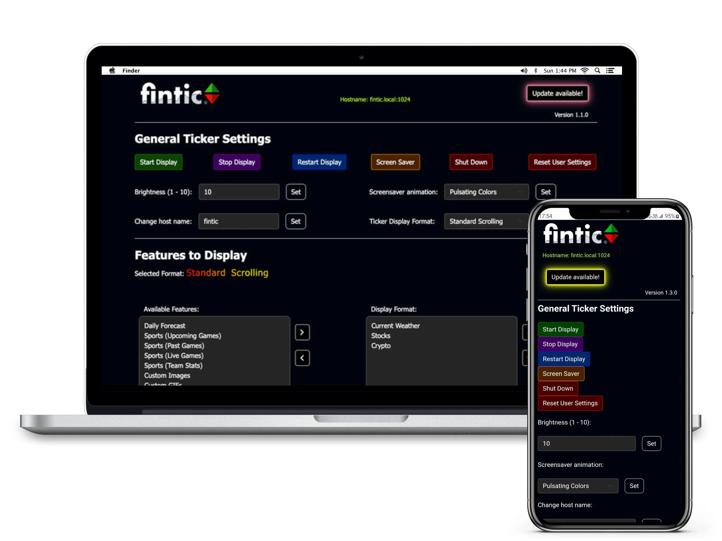 Fintic - Home LED Ticker Displays