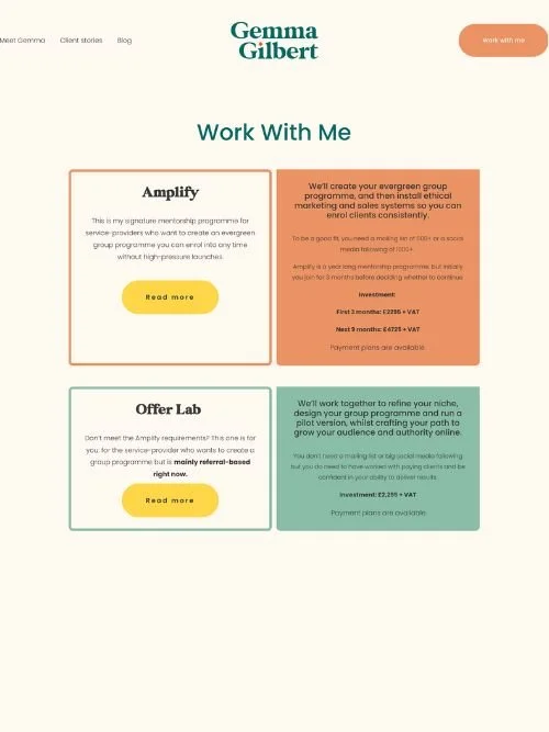 Service page
