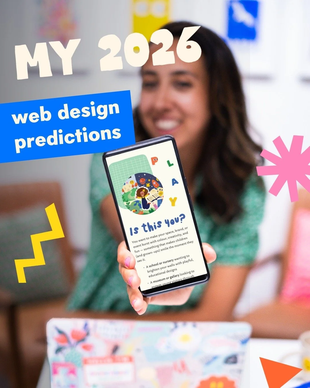2026 web design predictions 🤔🌈

The AI airbrushed aesthetic is out and imperfection/things looking and feeling more human is in!

A couple of the styles I think will be popular this year are:

🔹 Collage style (tape, frayed edges, polaroids)
🔸 Han