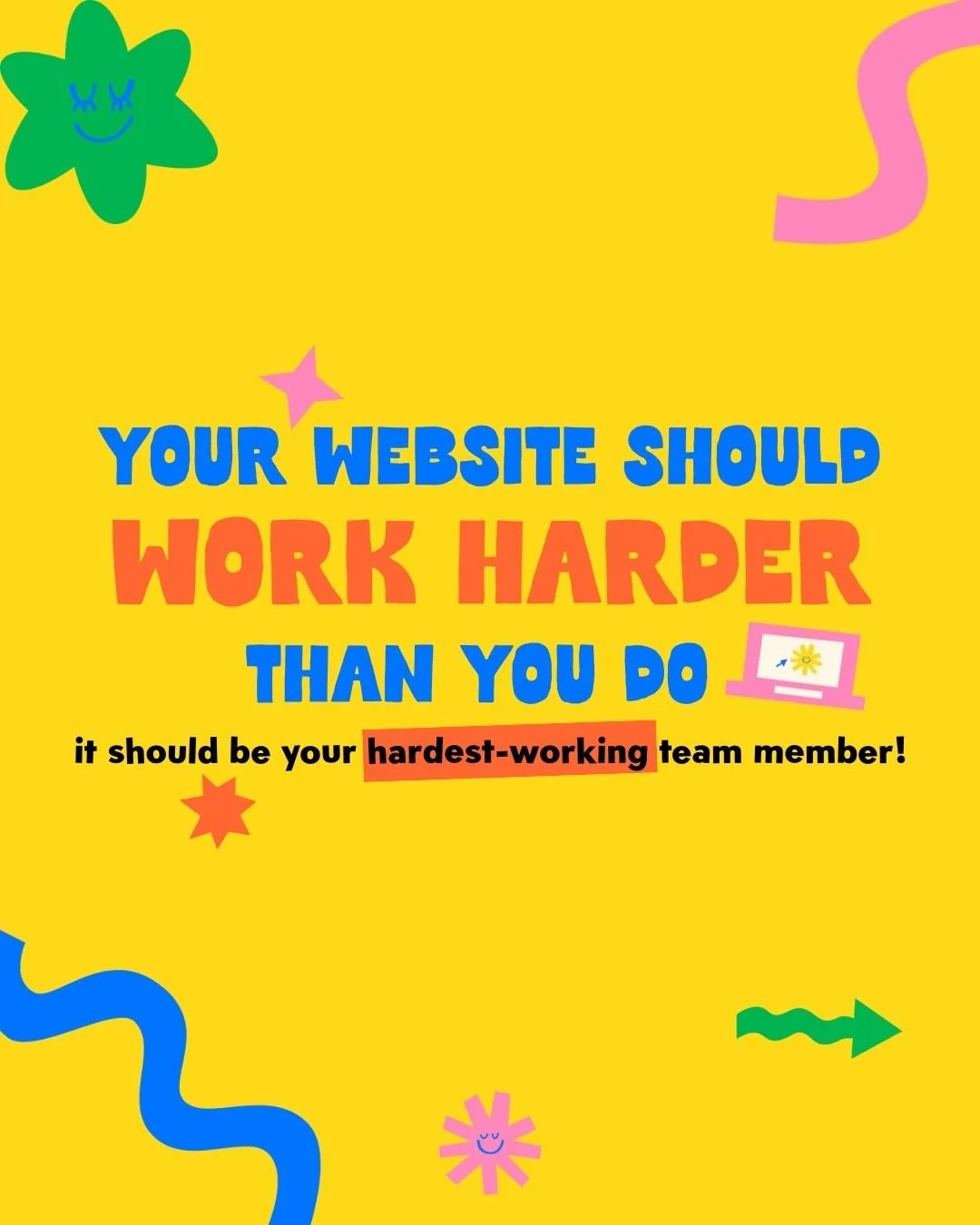 A website isn&rsquo;t just a pretty representation of you and what you do in your small business&hellip;

It&rsquo;s also one of the hardest working parts of your team! 👩🏻&zwj;💻

It (should): 
🔹 Tell the story of your product/services
🔸 Be a vis