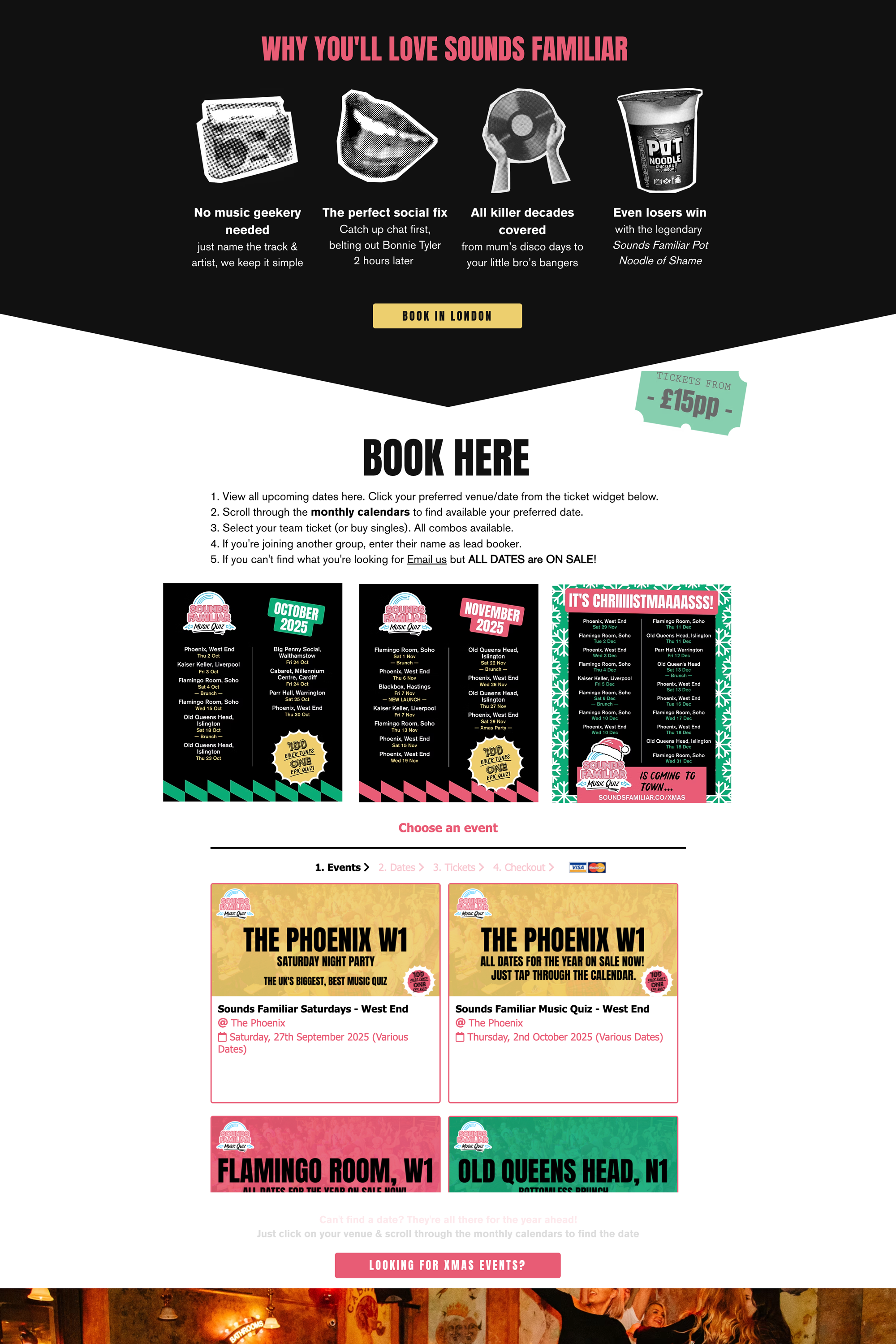 Widget showing some key events