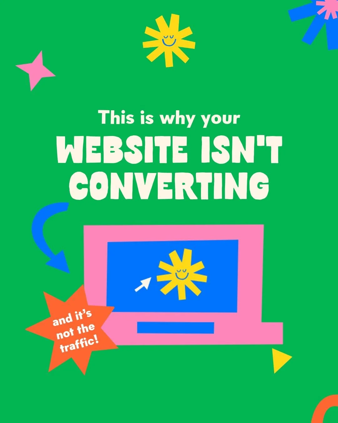 Your website needs a few things to convert traffic into sales and leads:

It needs to be full of personality
It needs to be clear
It needs to be easy to navigate

Stop overcomplicating your website and get help! Work with a Shiny Happy web designer t