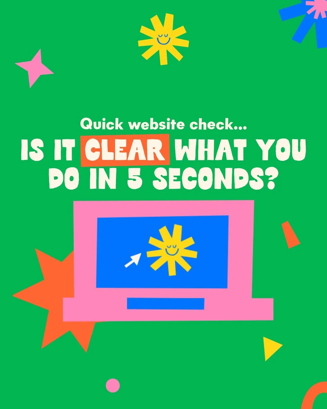 Because that's how long it takes for someone to simply *exit * your website...

Three things need to be instantly obvious:
🔵 What you do
🟠 Who you do it for
🟡 What you sell 

Otherwise, your perfect customer can pass you by easily 😭

So... do you