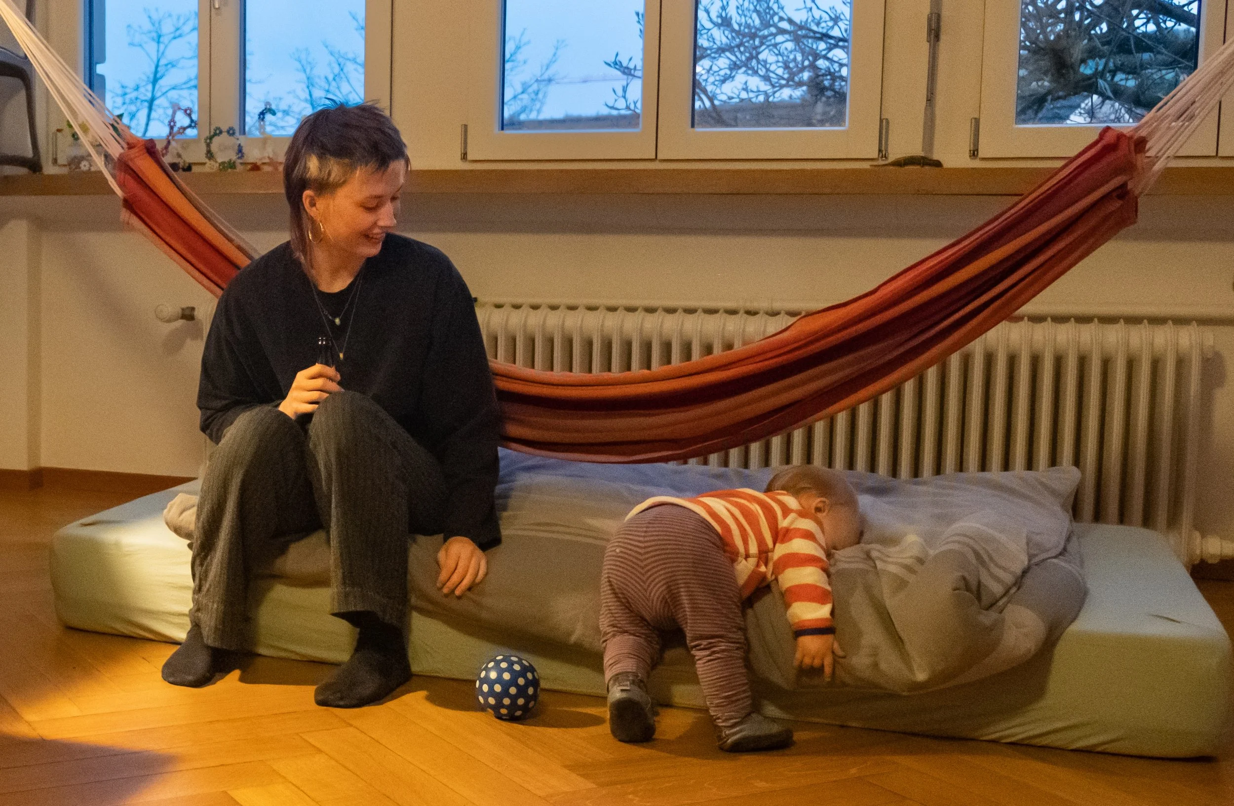 Cousins in the living room