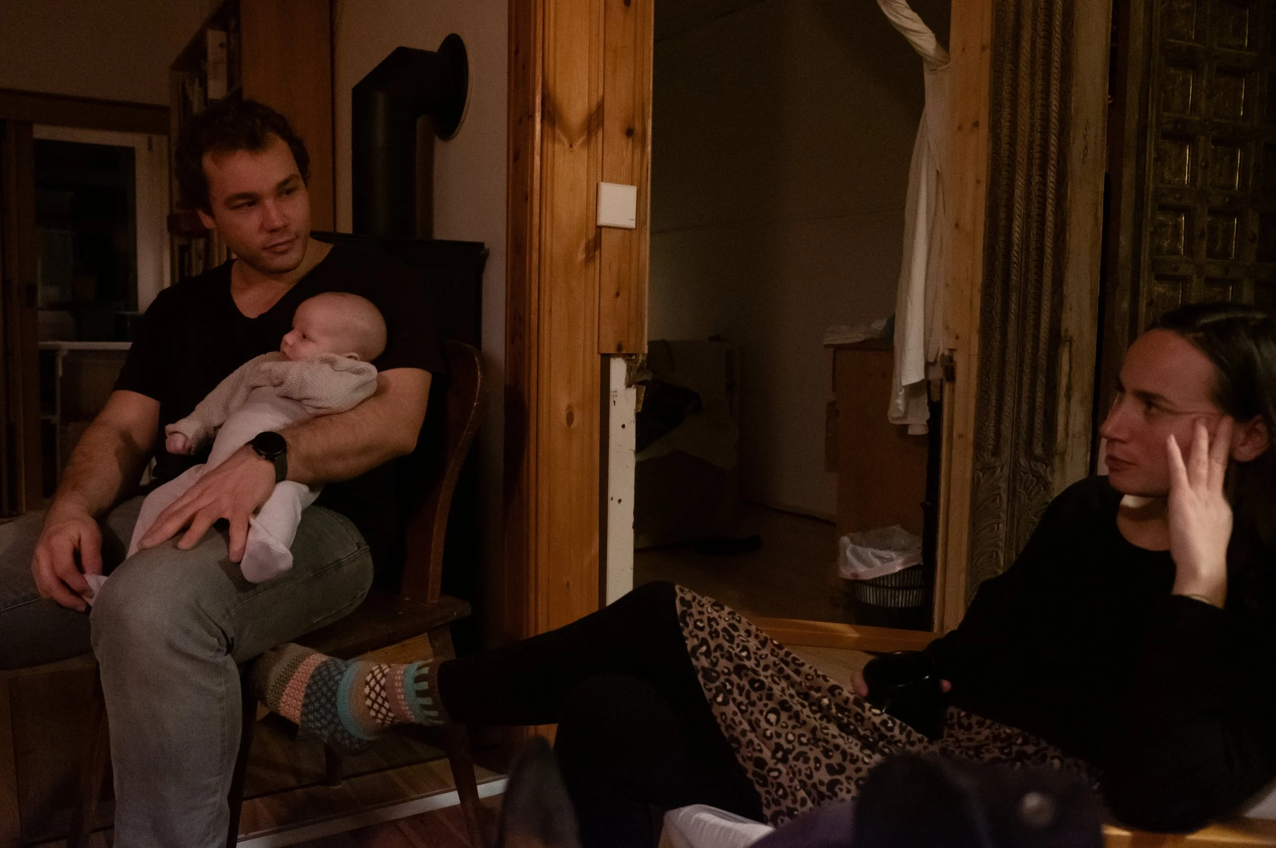 A young family in their home in the countryside near Berlin