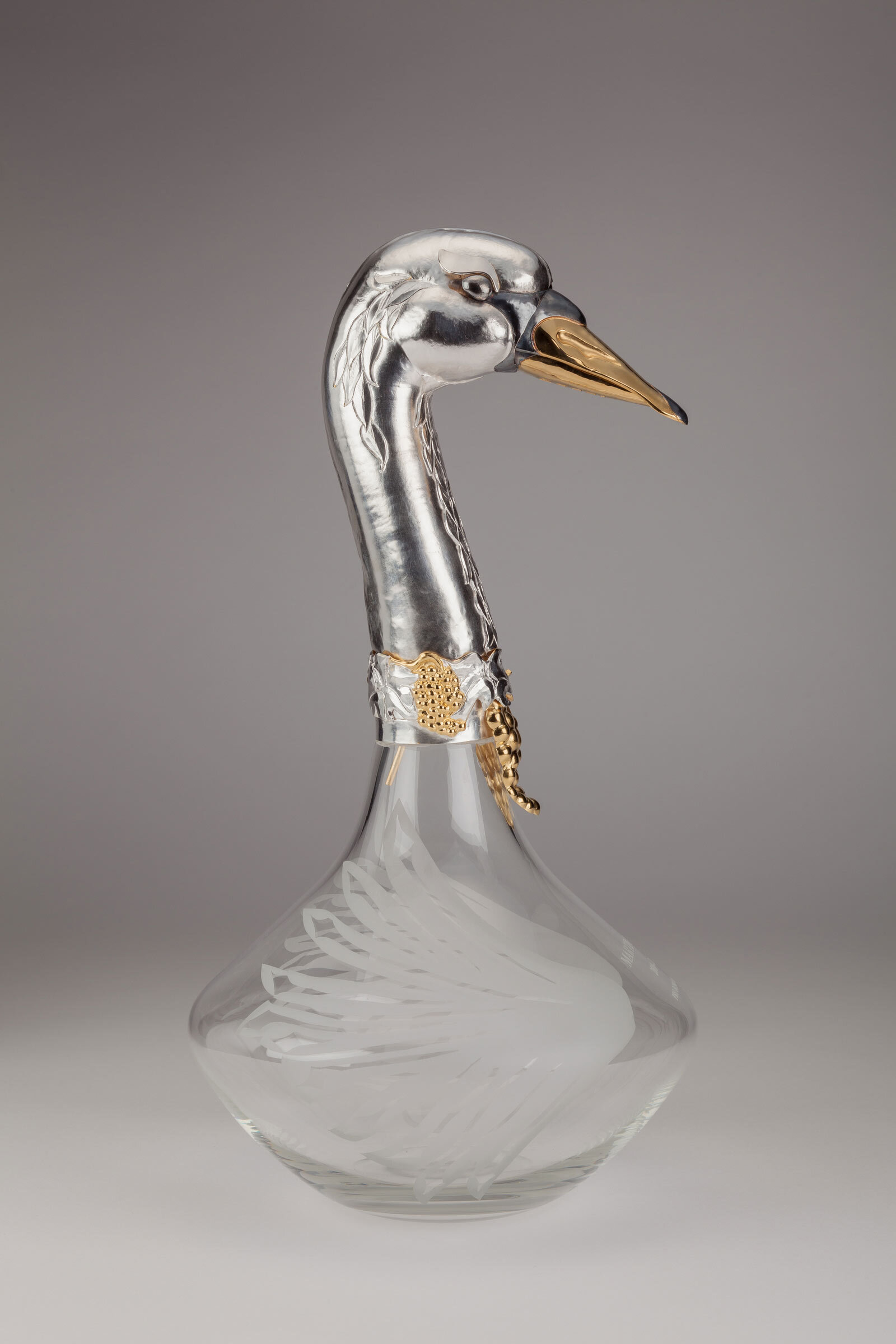 Silver Swan decanter for Martin Mason