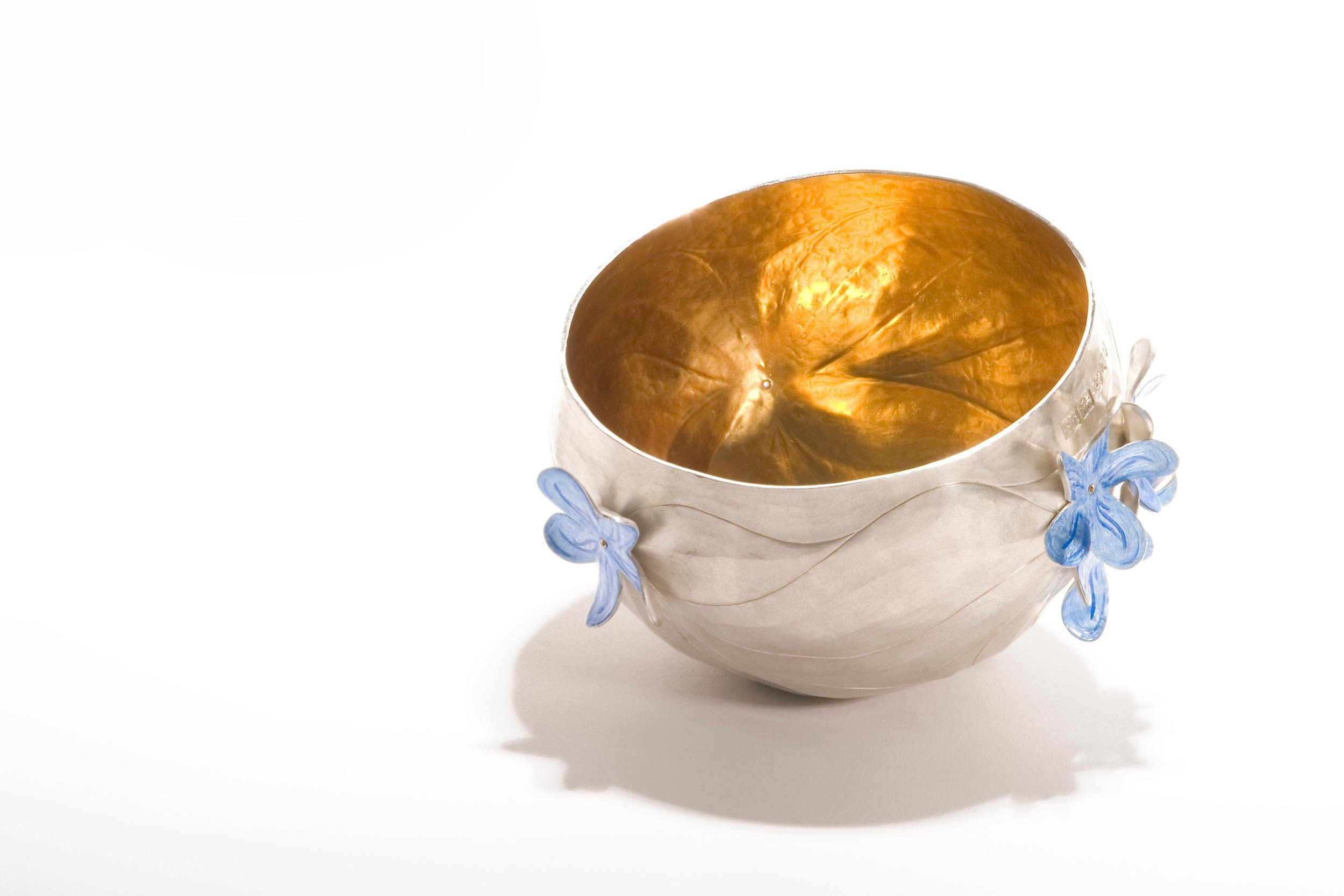 Busby Sugar Bowl with silver, enamel and gilt