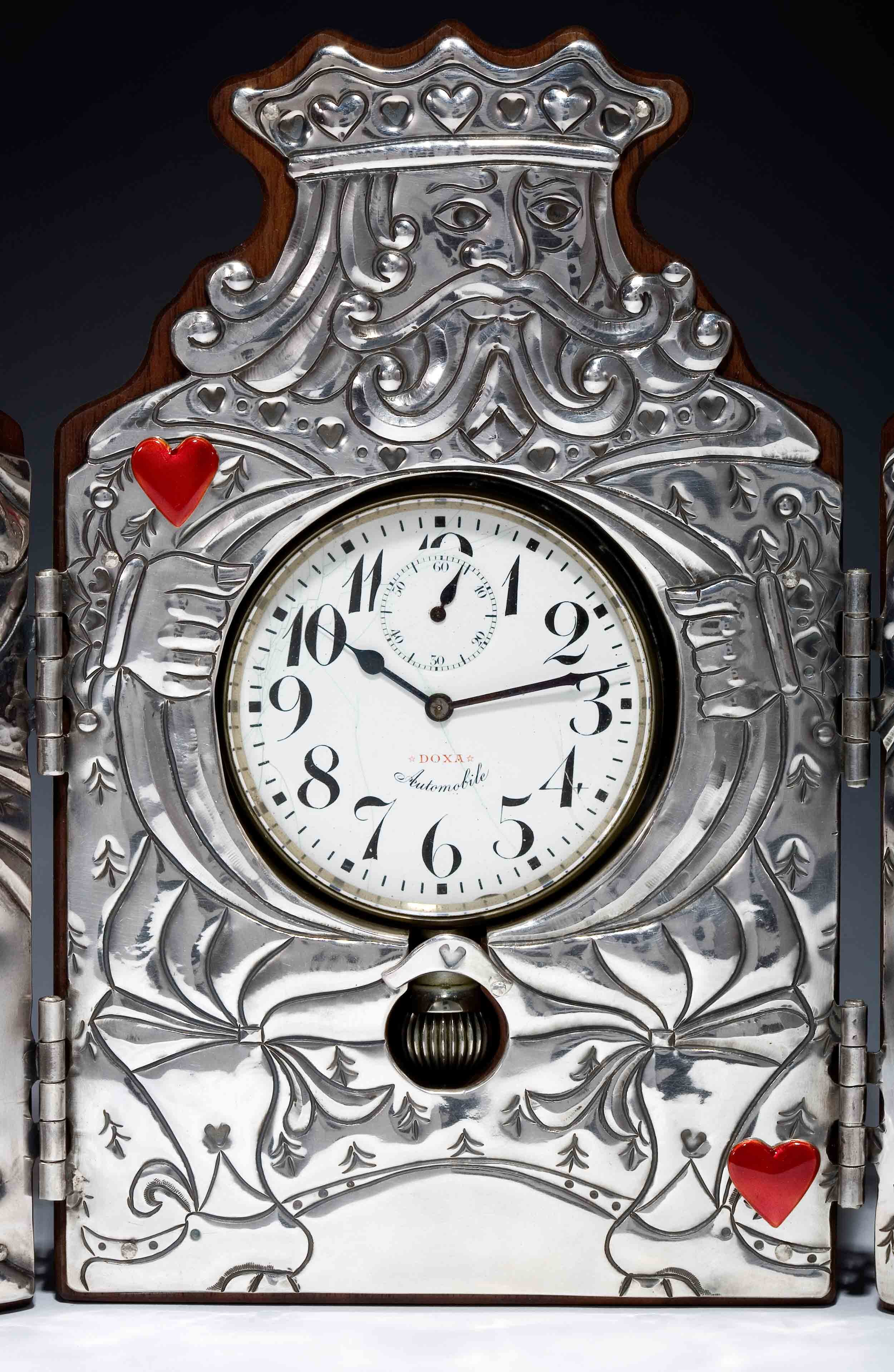 King of hearts clock. Detail.