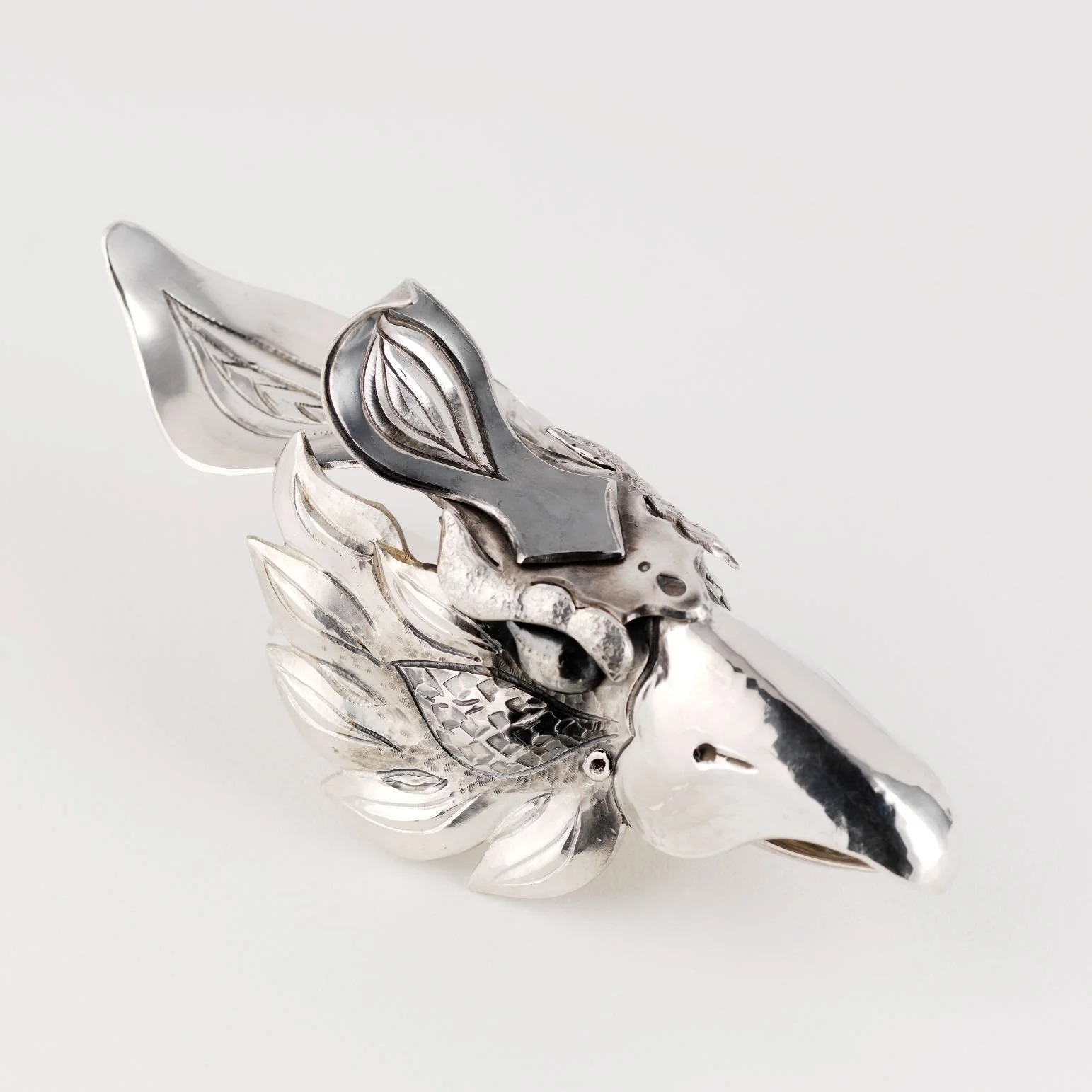 Capercaillie Bird Head Clip 2025. Bryony Knox. Silver. Shannon Tofts.jpg detail1.jpg
