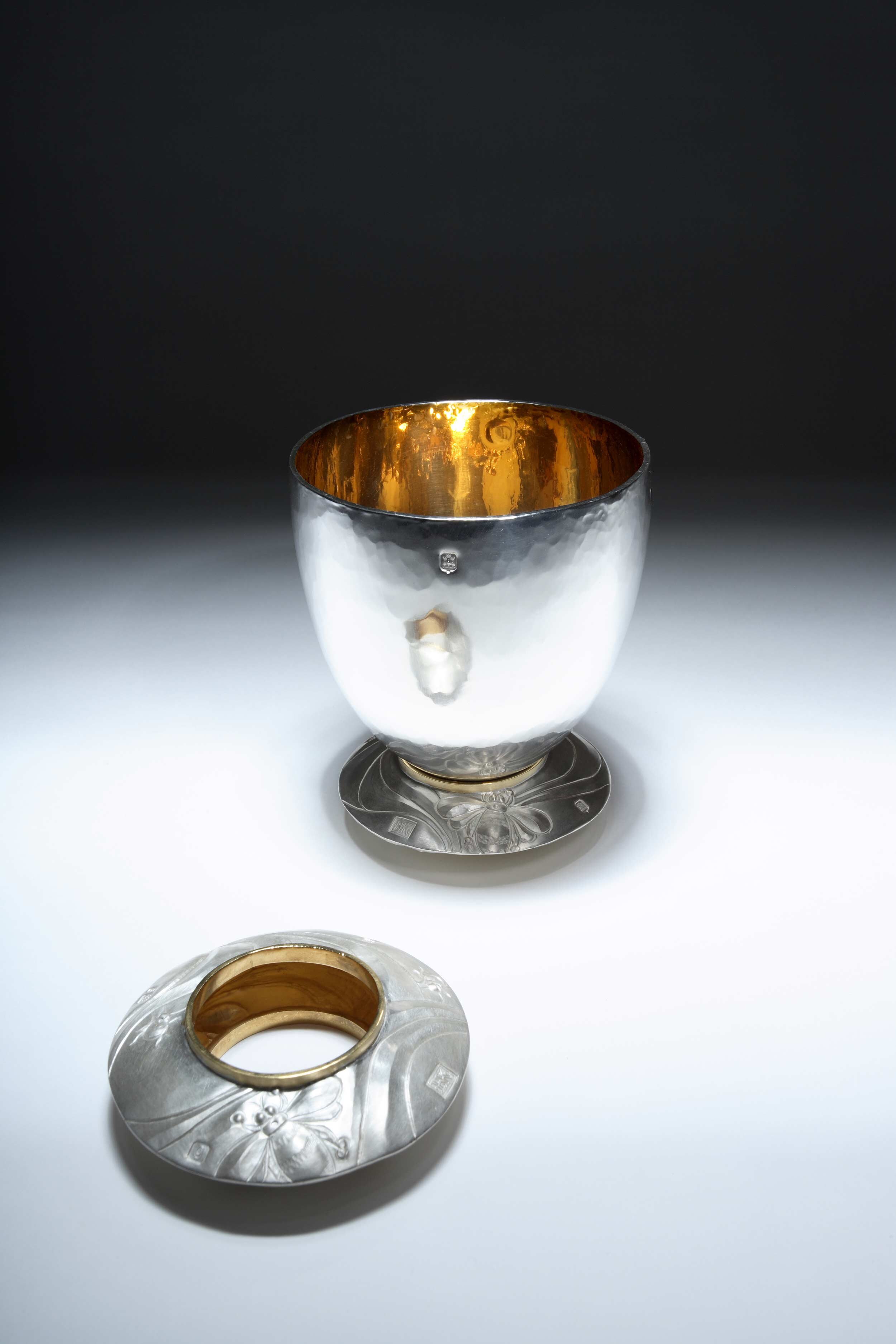Bee napkin rings and silver beaker